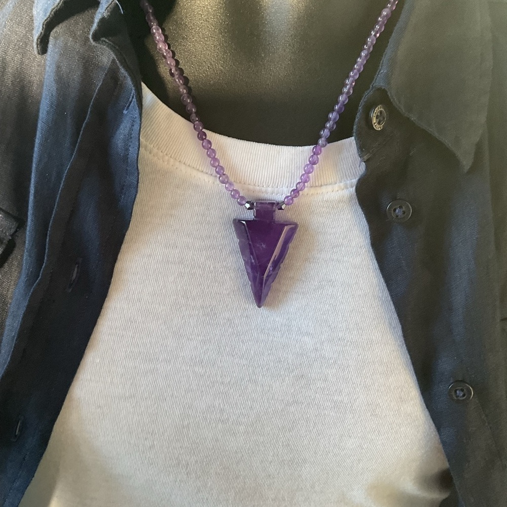 Men’s Amethyst Arrowhead Necklace💜